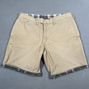 Polo Ralph Lauren Reversible Chino Shorts Men 36 Brown Indian Madras Heavy Twill